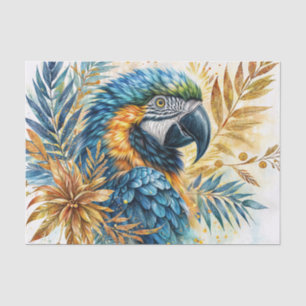 Papel De Seda Azul y amarillo Macaw acuarela Art
