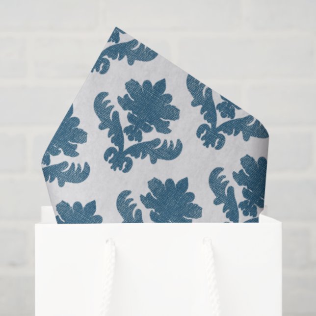 Papel De Seda Azul y blanco de los tapices franceses (Bolsa de regalo)