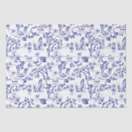 Papel De Seda Azul y Blanco Toile
