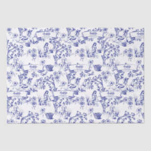 Papel De Seda Azul y Blanco Toile