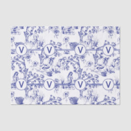 Papel De Seda Azul y Blanco Toile