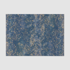 Papel De Seda Azul y Dorado Brillo Moderno Salpicado