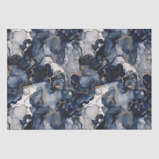 Papel De Seda Azul y gris de la marina de luz azul con oro antig