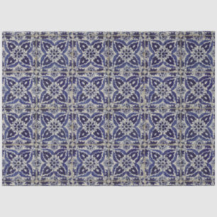 Papel De Seda Azulejo azul azul blanco geométrico ruso italiano