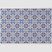 azulejo azul con gruta naranja