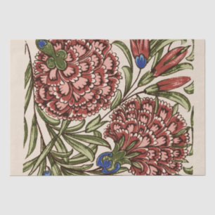 Papel De Seda Azulejo de Flor de Clavel Antiguo Rústico Arte De