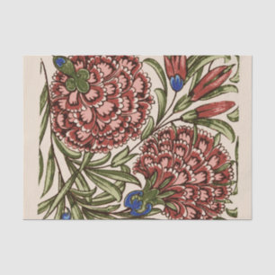 Papel De Seda Azulejo de Flor de Clavel Antiguo Rústico Arte De