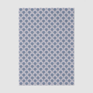 Papel De Seda Azulejo de mandala de abanico azul bohemio
