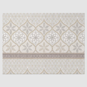 Papel De Seda Azulejo geométrico de chocolate beige crema marroq