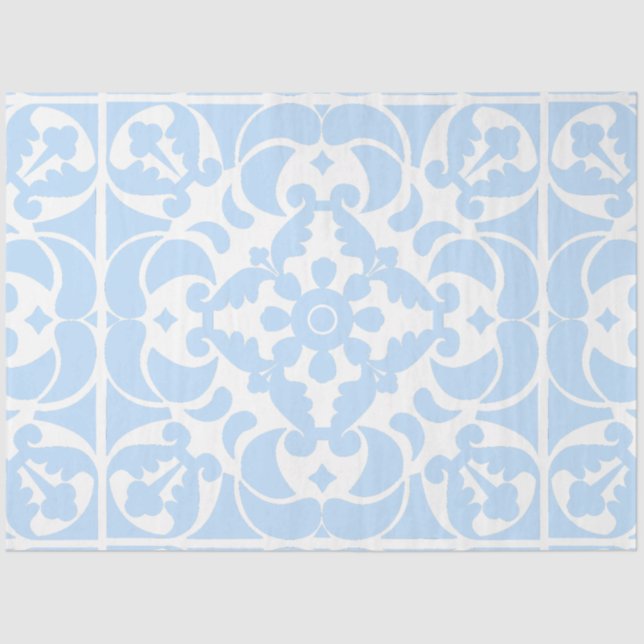 Papel De Seda Azulejos azules Mediterráneo portugués (Anverso)