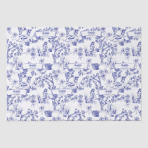 Papel De Seda Azulejos azules y blancos