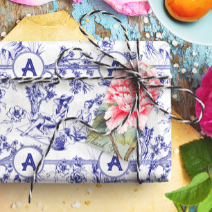 Papel De Seda Azulejos azules y blancos