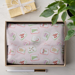 Papel De Seda Azulejos de Mahjong de Navidad