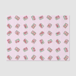 Papel De Seda Azulejos de Mahjong Girly Pink Floral