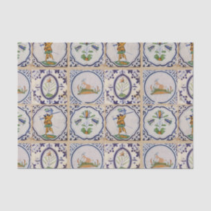 Papel De Seda Azulejos holandeses vintage de Delft del siglo XVI