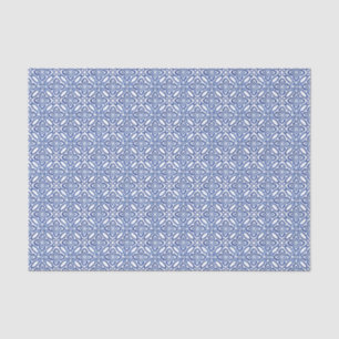 Papel De Seda Azulejos vintage mediterráneos azul blanco de Posi