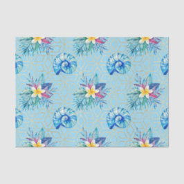 Papel De Seda Azules y flores