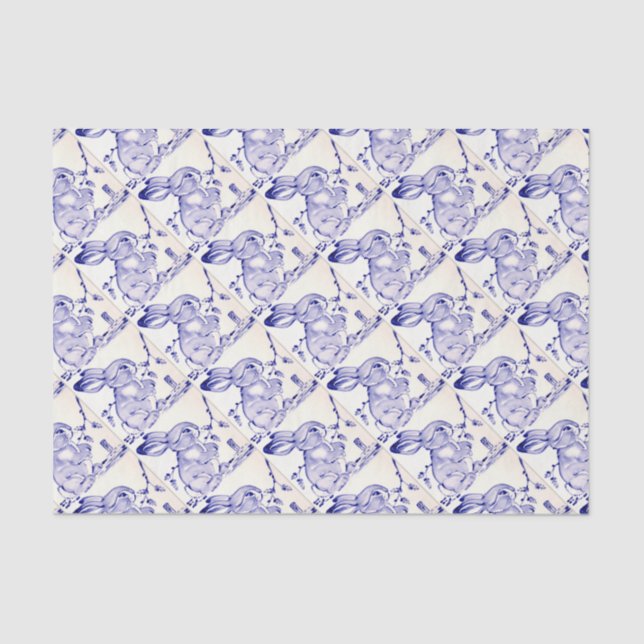 Papel De Seda Baby Blue Bunny Rabbit Gift (Anverso)