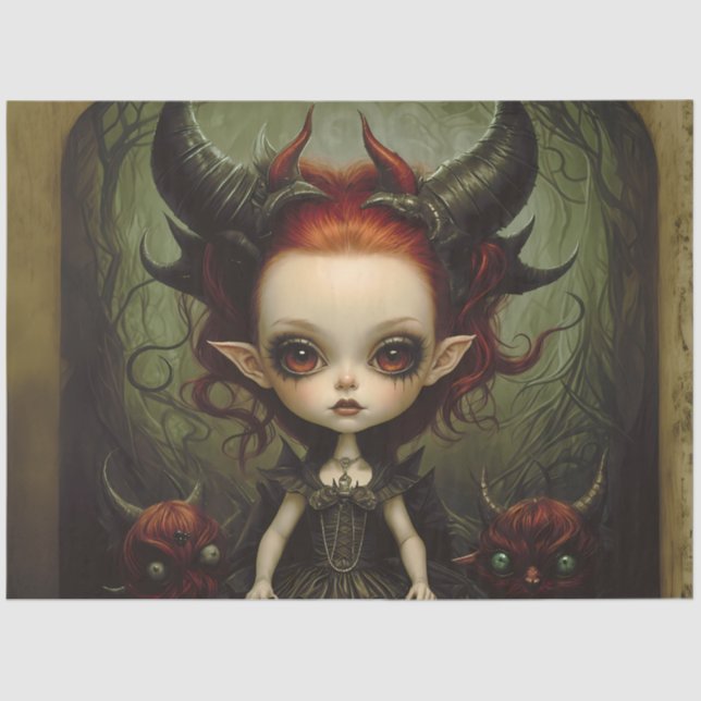 Papel De Seda Baby Devil Gothasy Oscuro Desnudo capricho (Anverso)