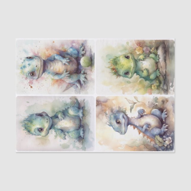 Papel De Seda Baby Dinos (Anverso)