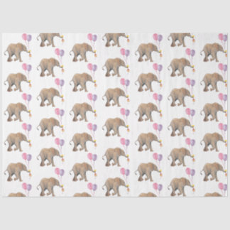 Papel De Seda Baby Elephant pink & violet balloon Tissue Paper