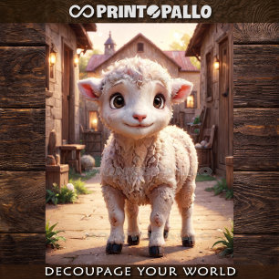 Papel De Seda Baby Farm Animals: el cordero ovino
