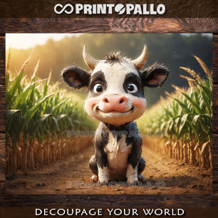 Papel De Seda Baby Farm Animals: vaca joven