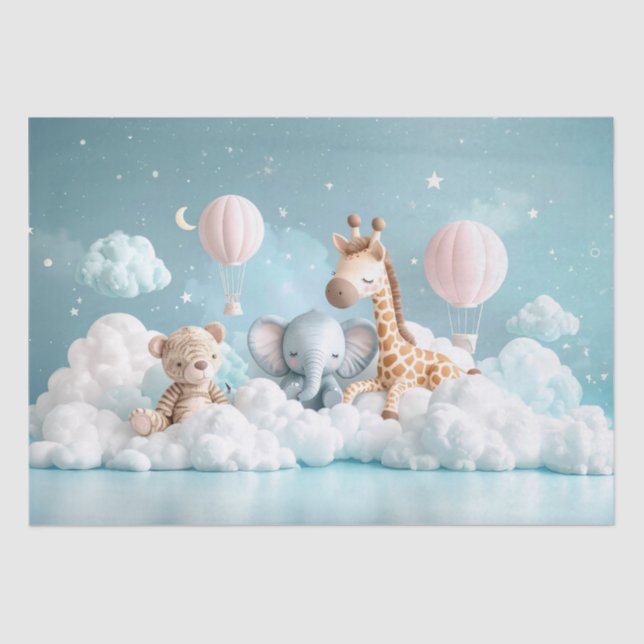 Papel De Seda Baby Giraffe con todos sus amigos (Anverso)