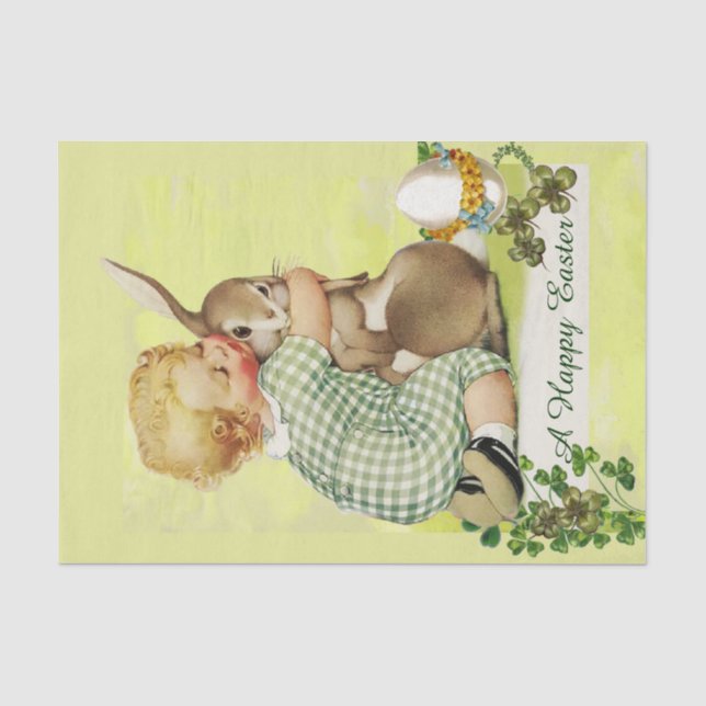 PAPEL DE SEDA BABY HUGGGING EASTER BUNNY (Anverso)