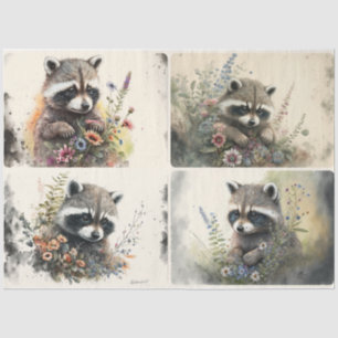 Papel De Seda Baby Raccoon woodin Tissue Paper