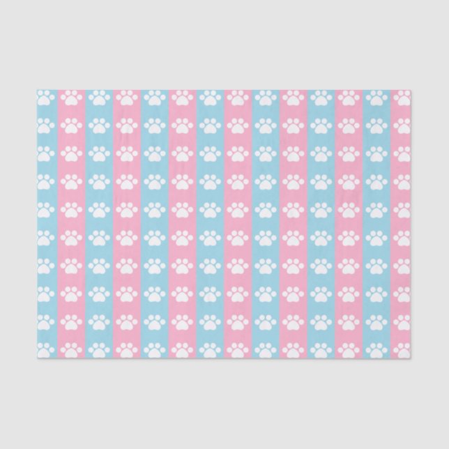 Papel De Seda Baby Shower - azul y rosado - tema de la impresión (Anverso)