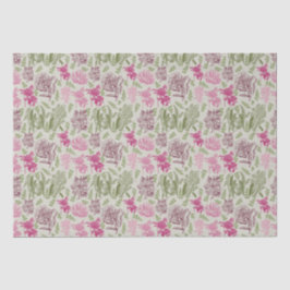 Papel De Seda Baby Shower Chica de Eucalyptus Peony Botánico