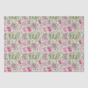 Papel De Seda Baby Shower Chica de Eucalyptus Peony Botánico