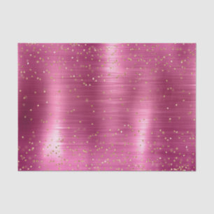 Papel De Seda Baby Shower Confeti Dorado Brillo Glam Rosa