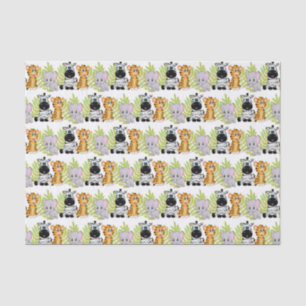Papel De Seda Baby Shower Cute Safari Jungle Animales