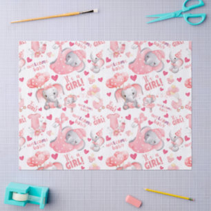 Papel De Seda Baby Shower de Niña Adorable y Regalo para Recién 