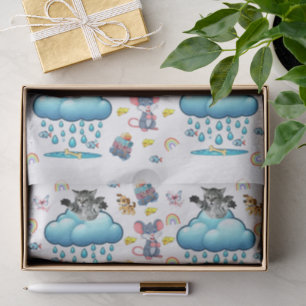 Papel de seda Baby Shower Gato Perro Ratones Arcoí
