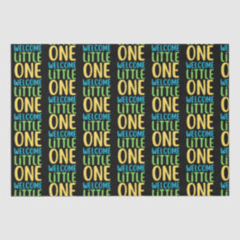 Papel De Seda Baby Shower negro "Welcome Little One"