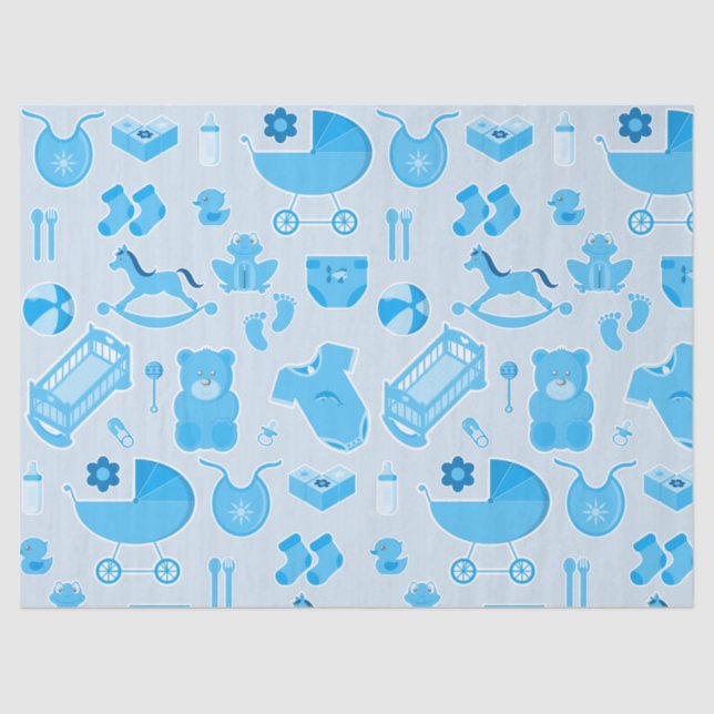 Papel De Seda Baby Shower Newborn Boy Giftwrap (Anverso)