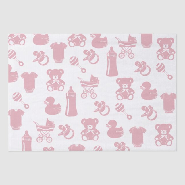 Papel De Seda Baby Shower rosa (Anverso)