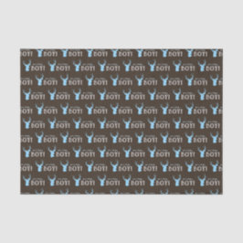 Papel De Seda Baby Shower Rustic Wood Blue Deer Boy