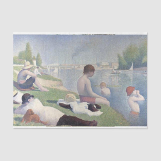 Papel De Seda Badende Bathers Seurat Siedenpapier Decoupage (Anverso)