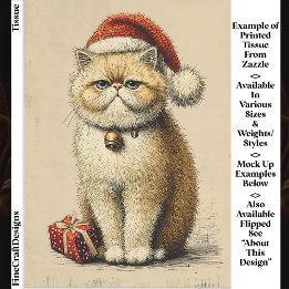 Papel De Seda Bah Humbug Gruñón Gato de Navidad EA9L Decoupage