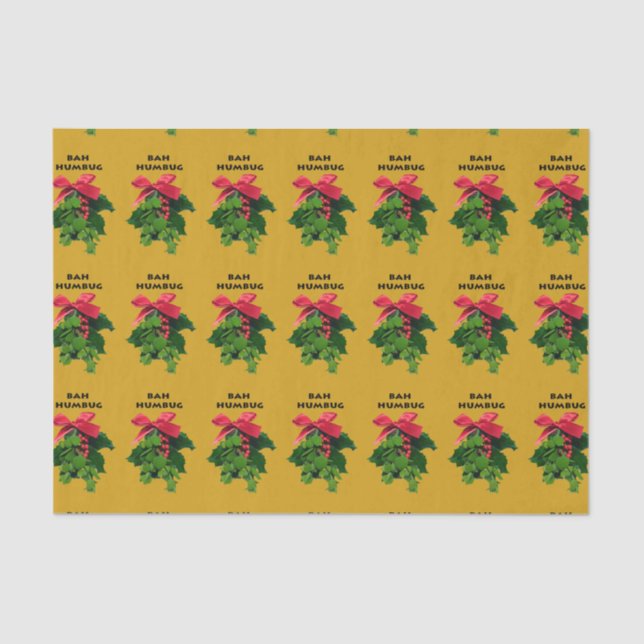 Papel De Seda Bah Humbug Mistletoe Tissue Paper (Anverso)