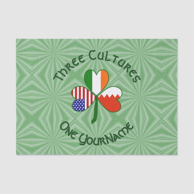 Papel De Seda Bahréin Irlanda Estados Unidos: Bandera de Shamroc (Anverso)