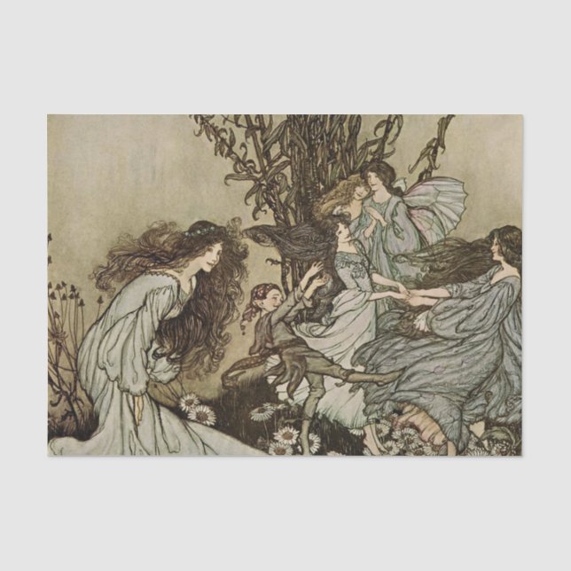 Papel De Seda “Bailando con las hadas” de Arthur Rackham (Anverso)
