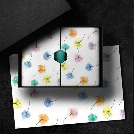 Papel De Seda Bailando Dandelions | Patrón floral acuarela