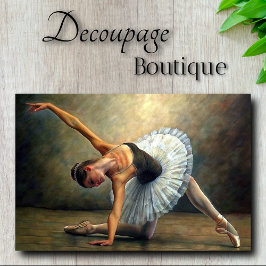 Papel De Seda Bailarina agraciada en bronce decoupage al óleo