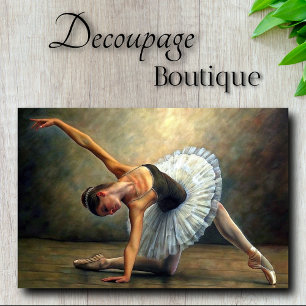 Papel De Seda Bailarina agraciada en bronce decoupage al óleo