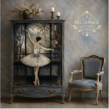 Bailarina Bailando Luz de Ventana Decoupage Vintag
